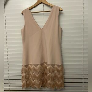 BCBGMaxAzria Light Blush Pink Fringe Mini Dress